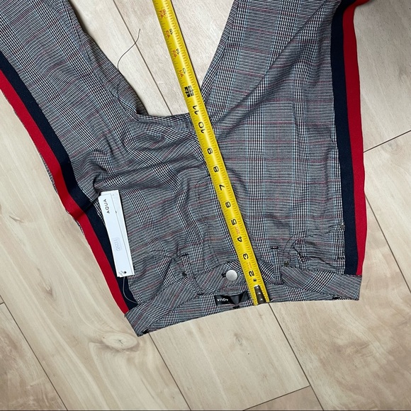AQUA- Double Side Stripes Plaid Pants Size - Picture 9 of 10